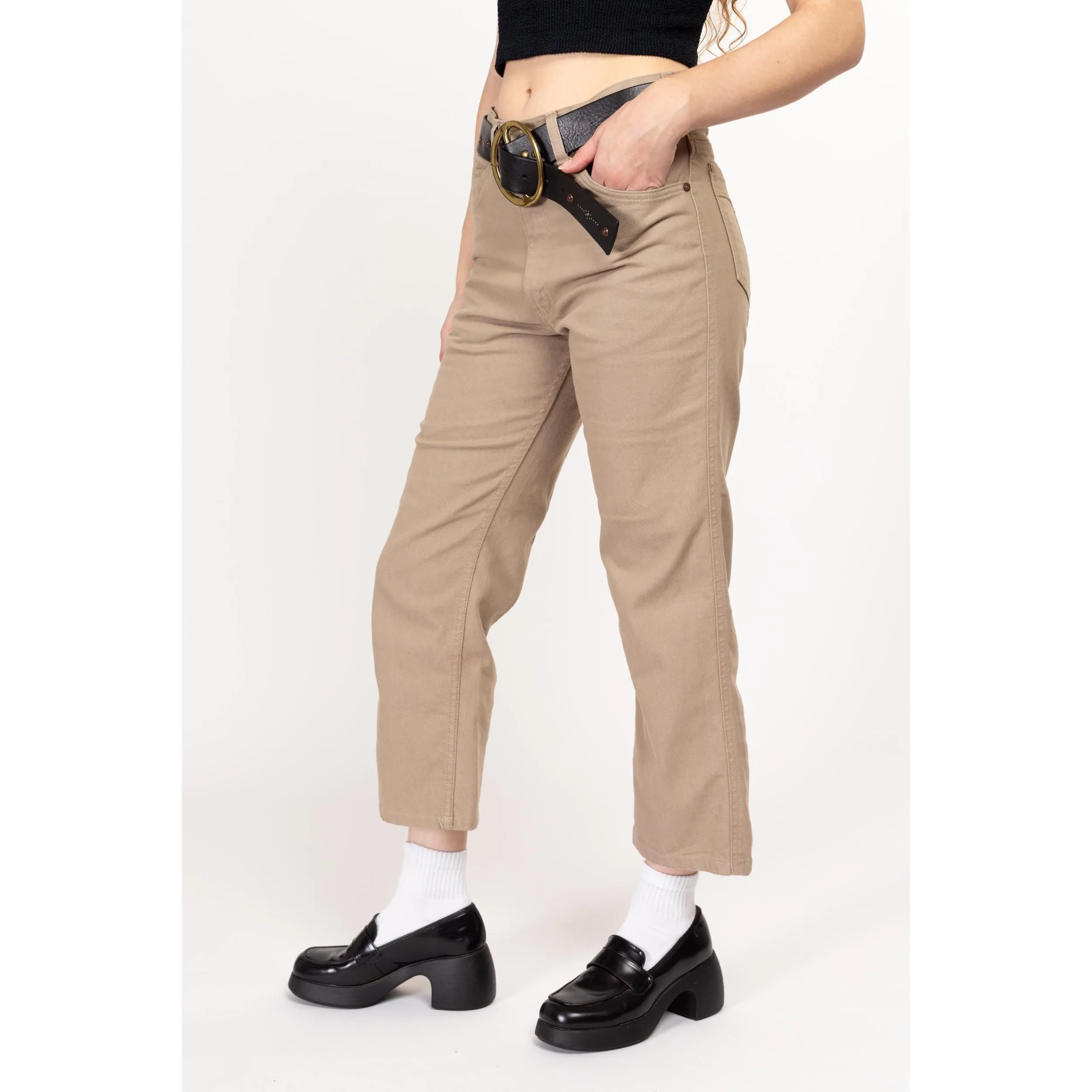 32x25 70s Levi's Khaki High Waisted Unisex Pants