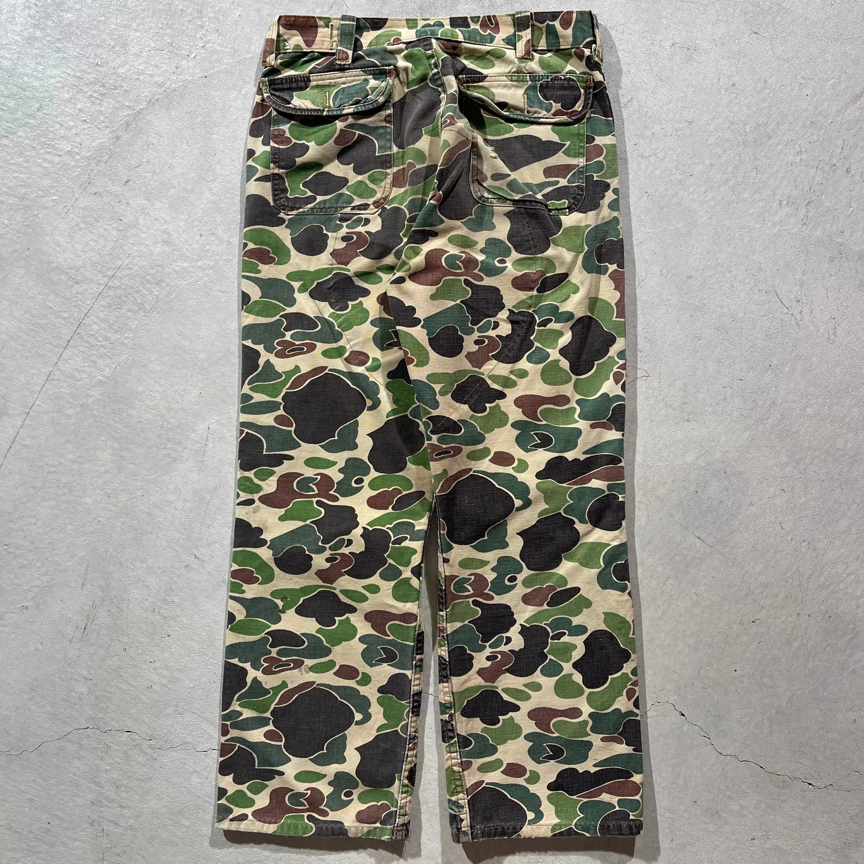 70s Duck Camo Flared Pants- 30