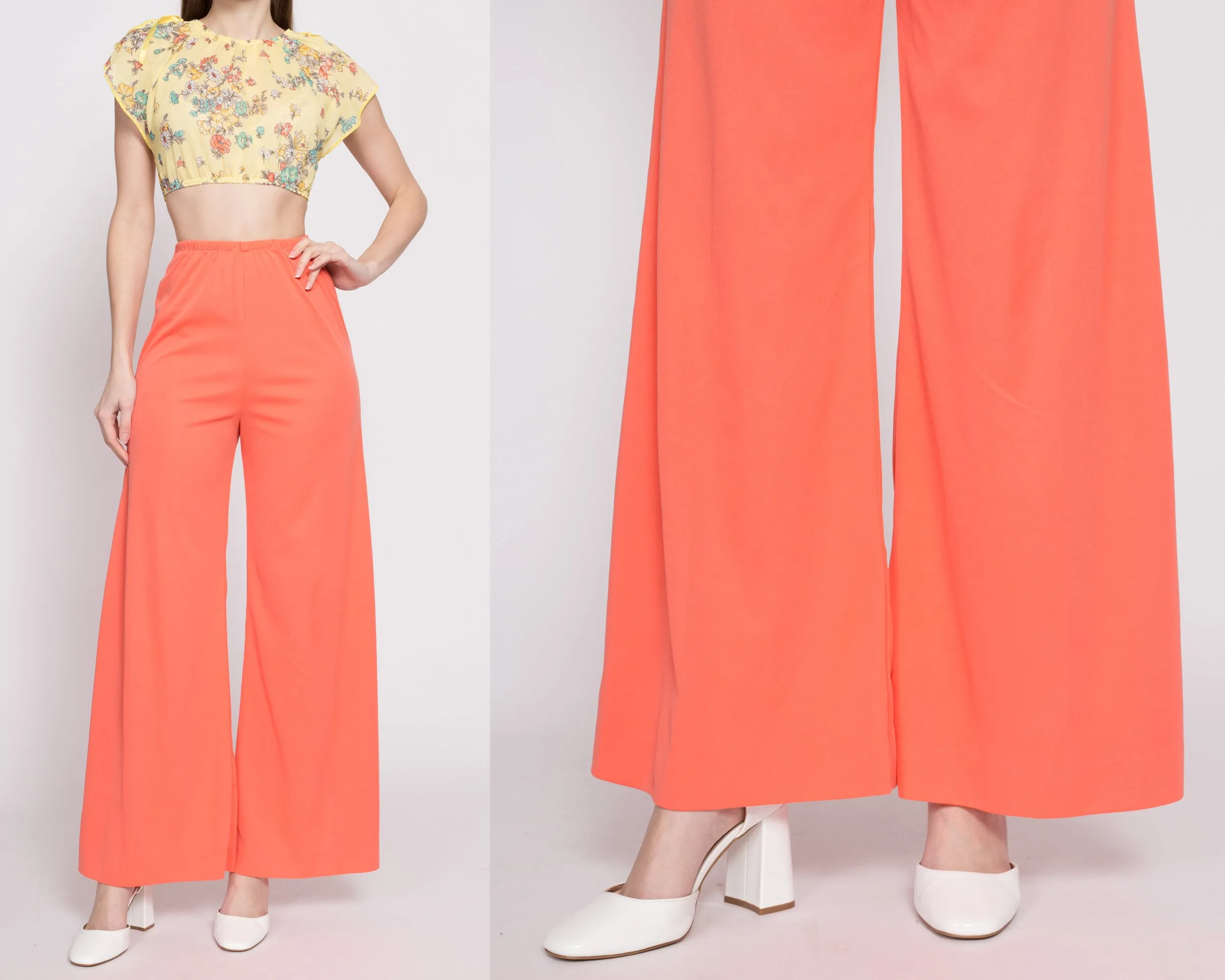 70s Salmon Palazzo Pants - Medium