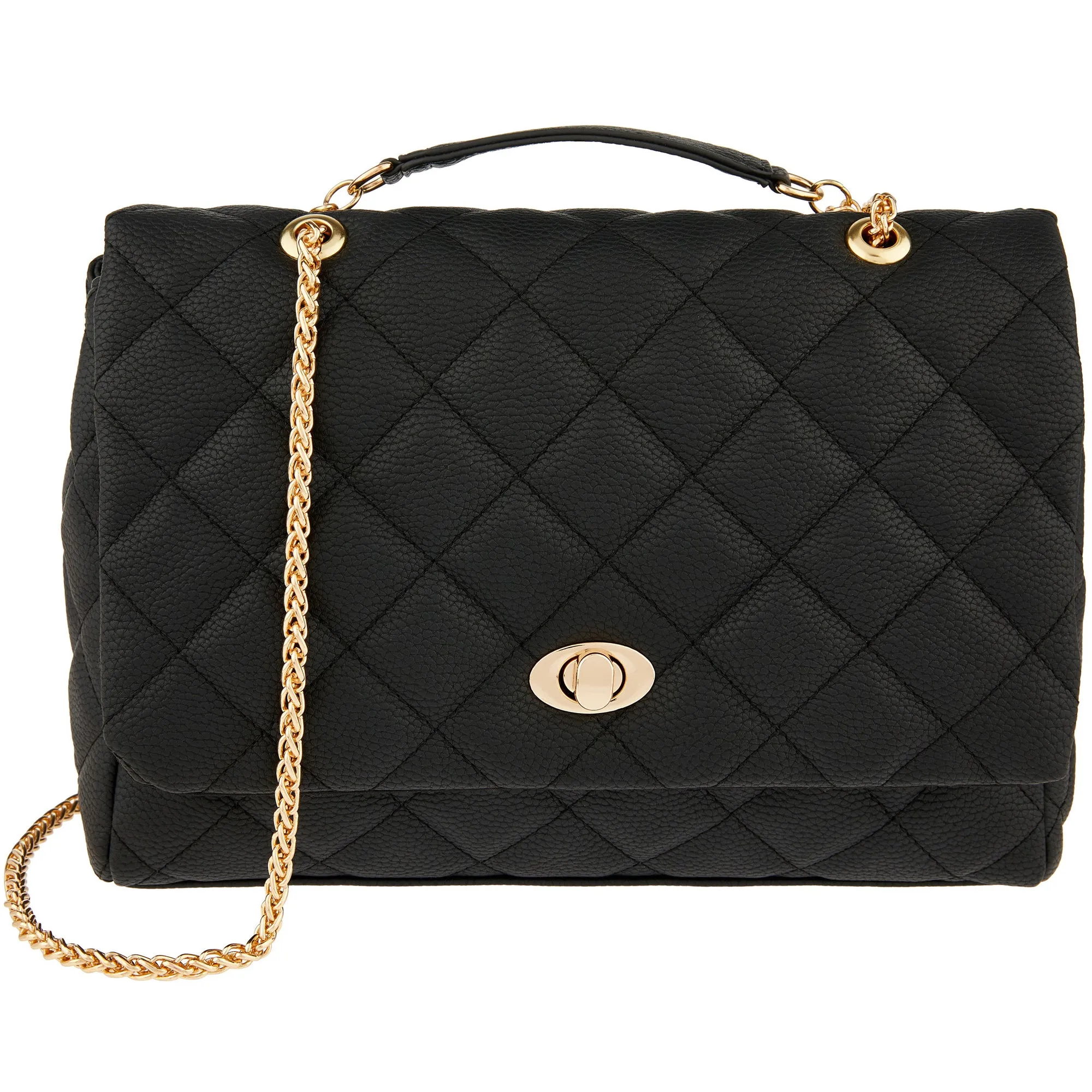 Accessorize London Women's Magda Oversized Black Sling Bag