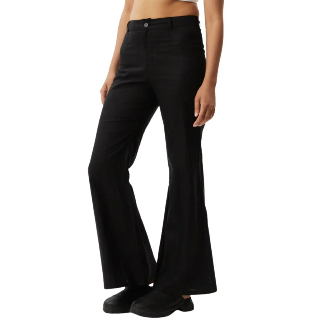 Afends Womens Birkin Flared Pants - Black