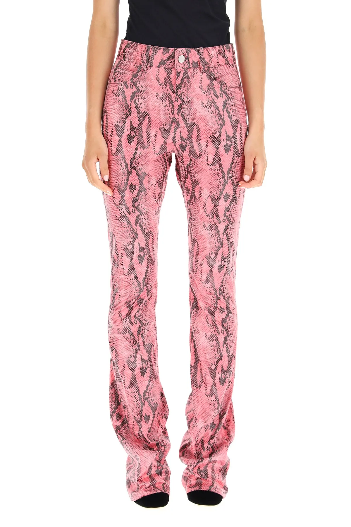 Alessandra Rich Python Printed Flared Pants