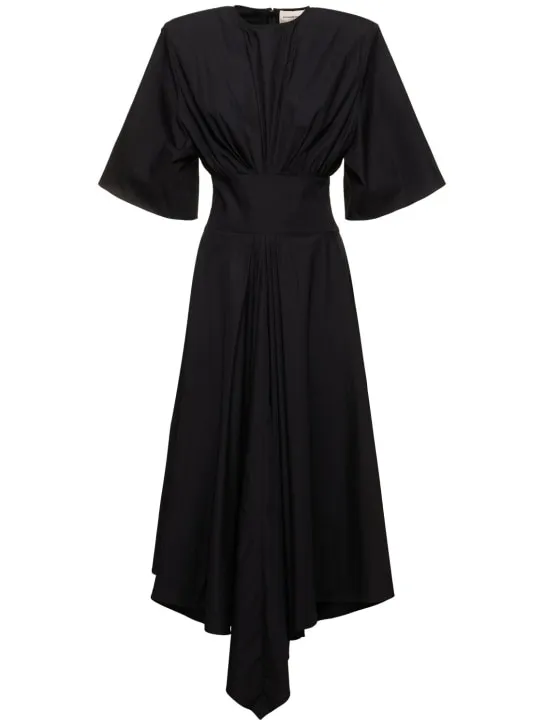 Alexandre Vauthier   Cotton poplin s/s flared midi dress 