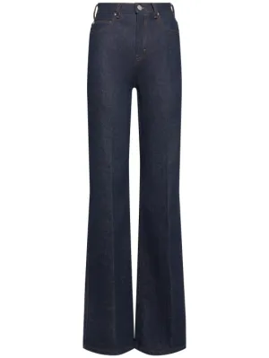 AMI Paris   High rise flared cotton denim jeans 