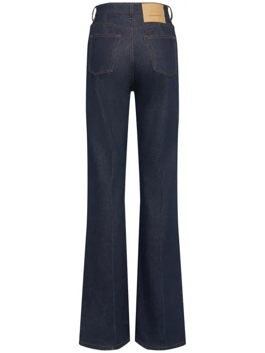 AMI Paris   High rise flared cotton denim jeans 