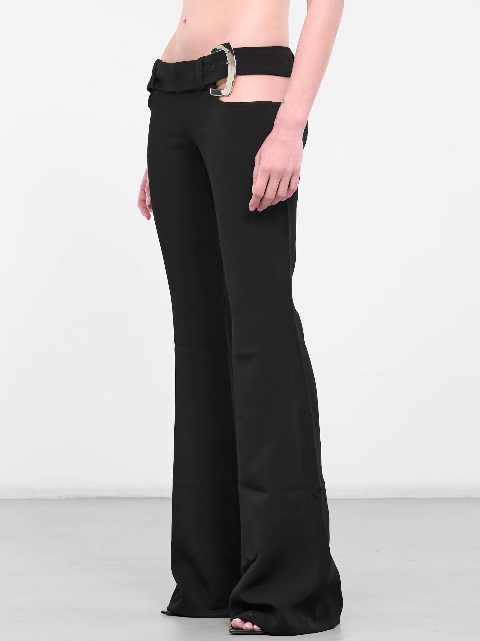 Anqa Belted Trousers (AQBRCY08-BLACK-SILVER)