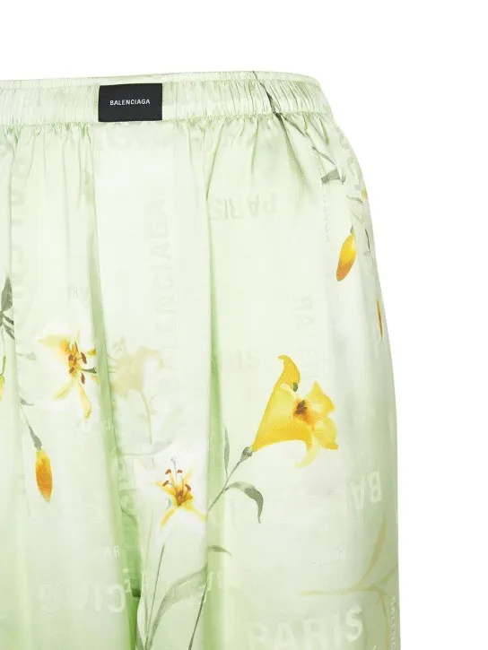 Balenciaga   Printed silk pajama pants 