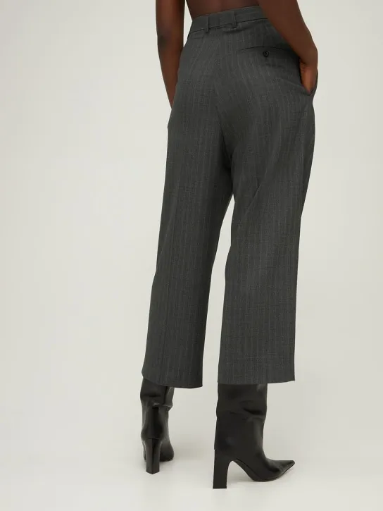 Balenciaga   Wool Prince of Wales cropped pants 