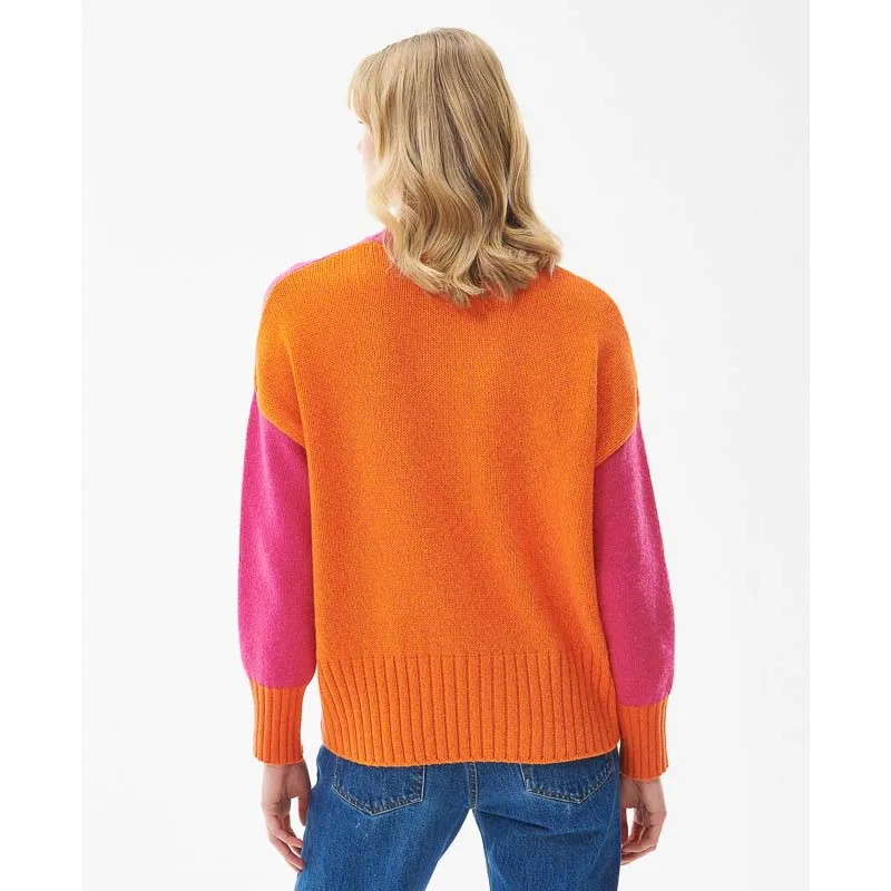 Barbour Surf Ladies Jumper - Pink Dahlia/Pumpkin