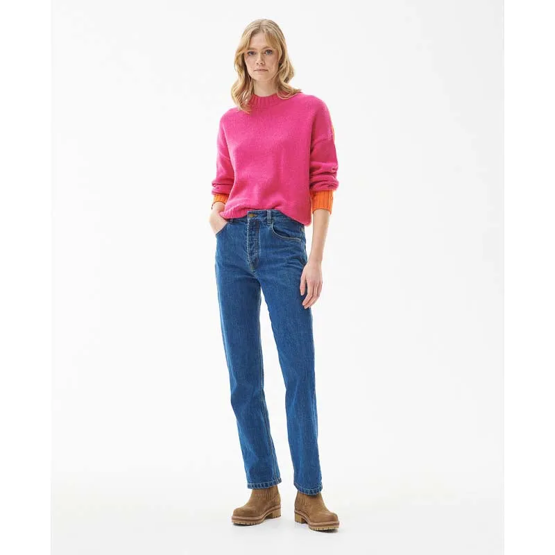 Barbour Surf Ladies Jumper - Pink Dahlia/Pumpkin