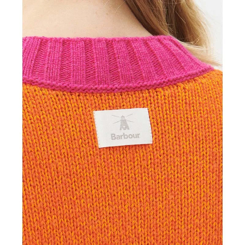 Barbour Surf Ladies Jumper - Pink Dahlia/Pumpkin