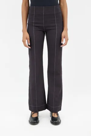 Black Textured Flare Pant