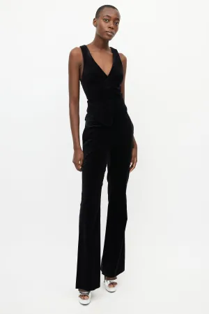 Black Velvet Vest & Pant Suit