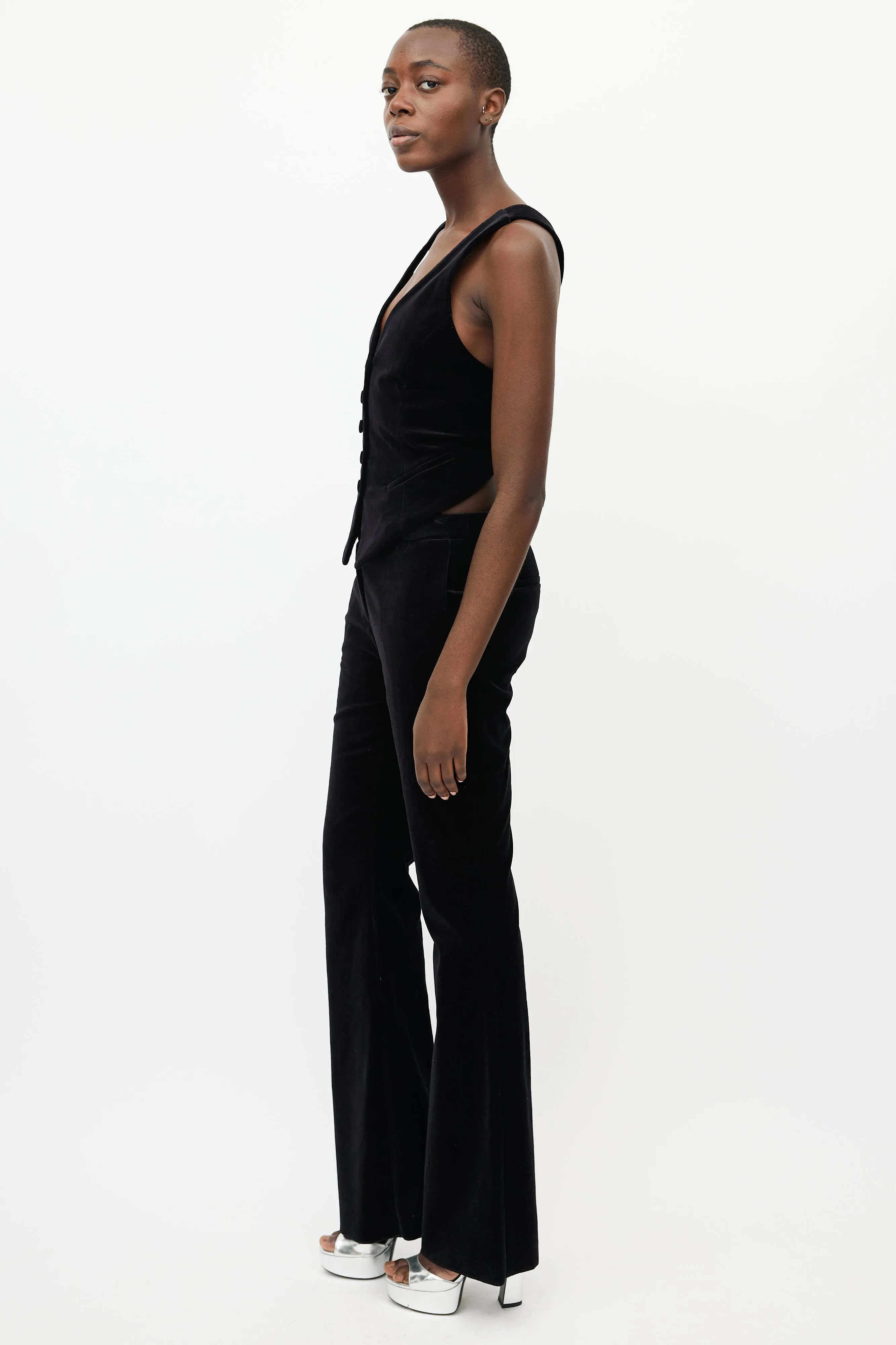 Black Velvet Vest & Pant Suit