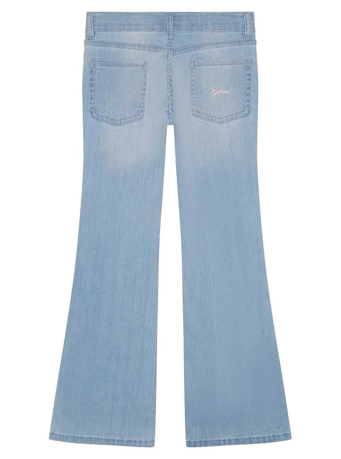 Blue Denim Stretch Denim Flared Pants (2-7)