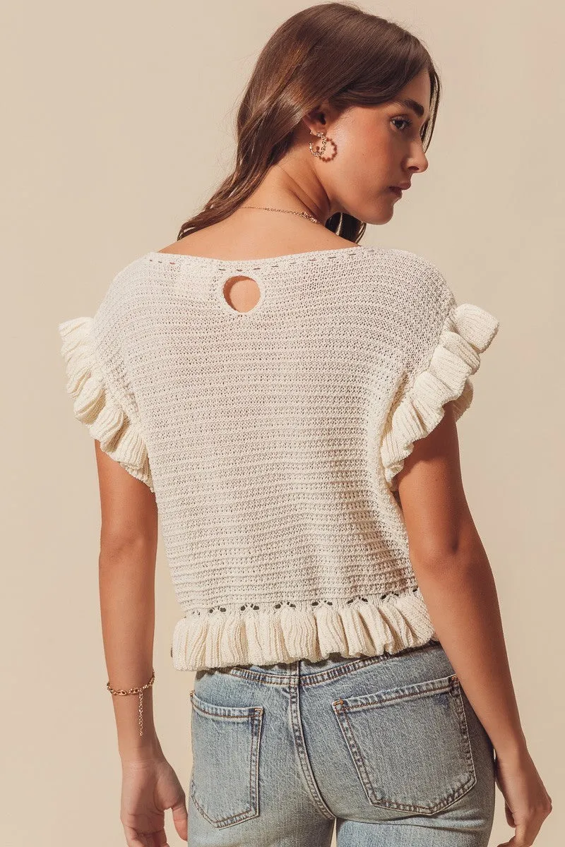 Boat Neck Lightweight Knit Sweater Top