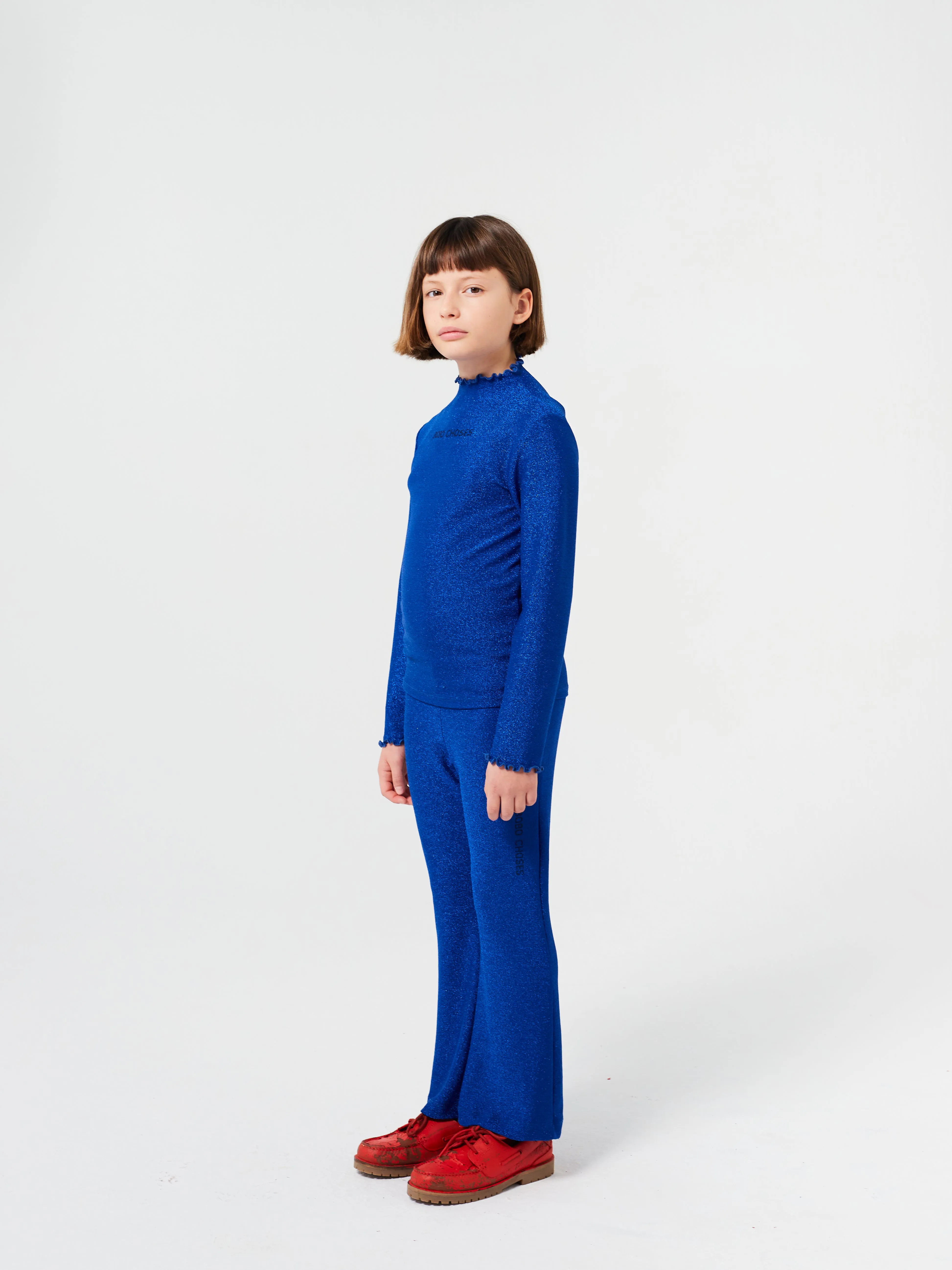 Bobo Choses Blue Glitter Flared Pants