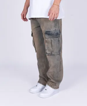 CARGO WASHED JEANS