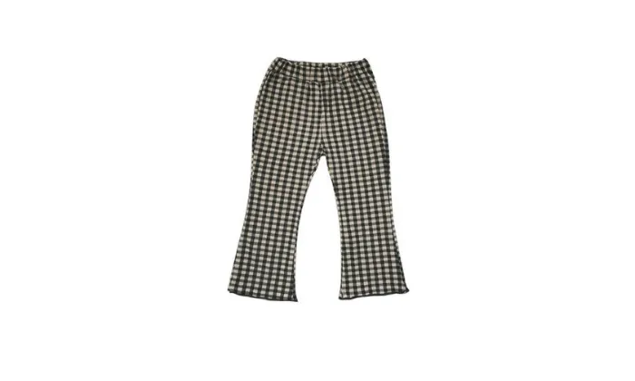 Casual Plaid Flared Pants