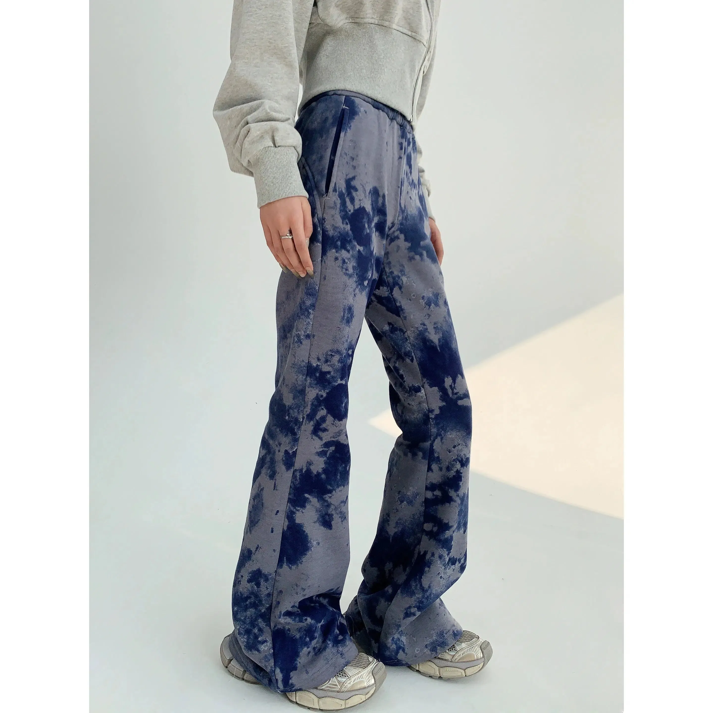 Casual Tie-Dye Flared Pants