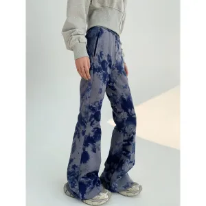 Casual Tie-Dye Flared Pants