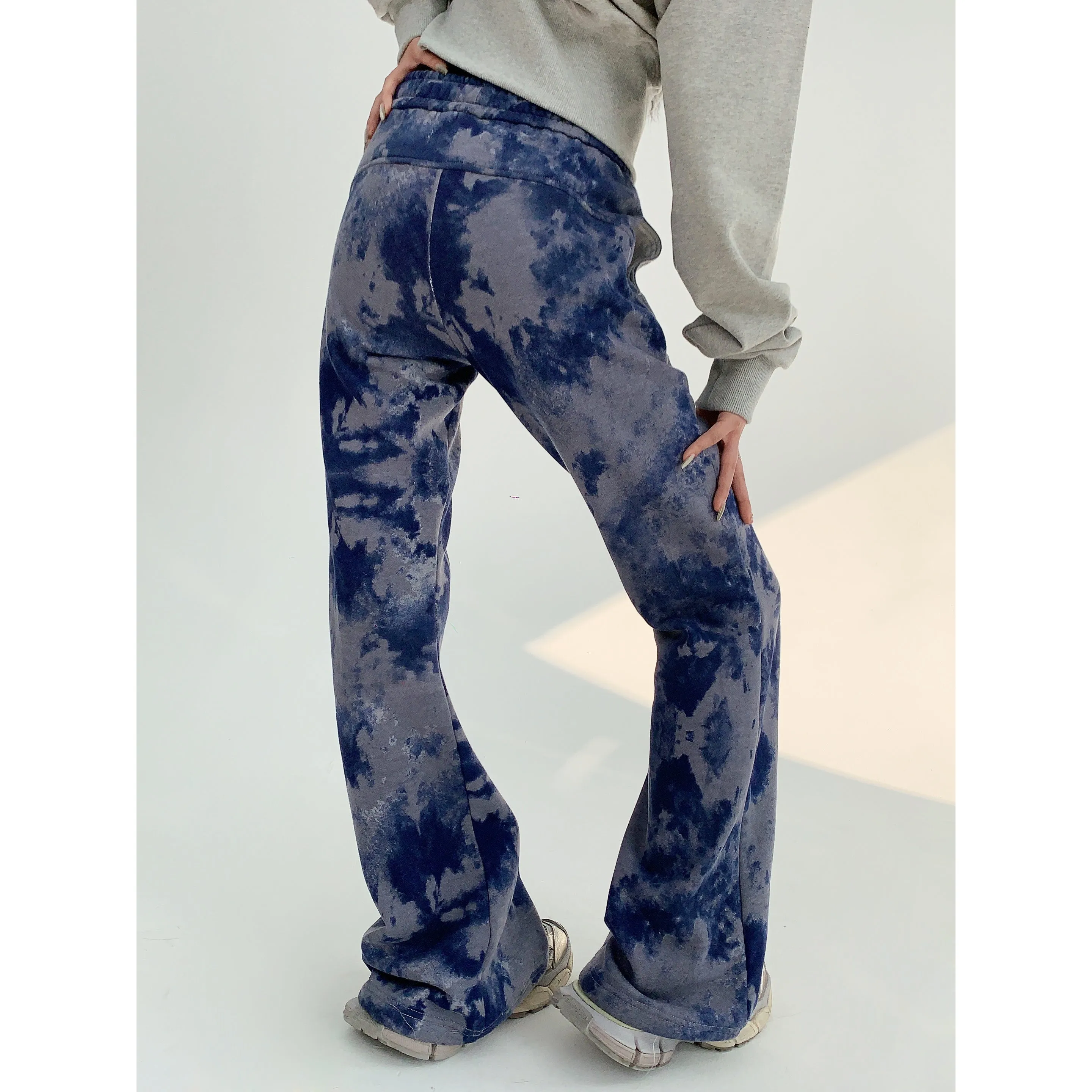 Casual Tie-Dye Flared Pants