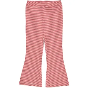 Copenhagen Colors Red/Cream Stripe Striped Flare Pants