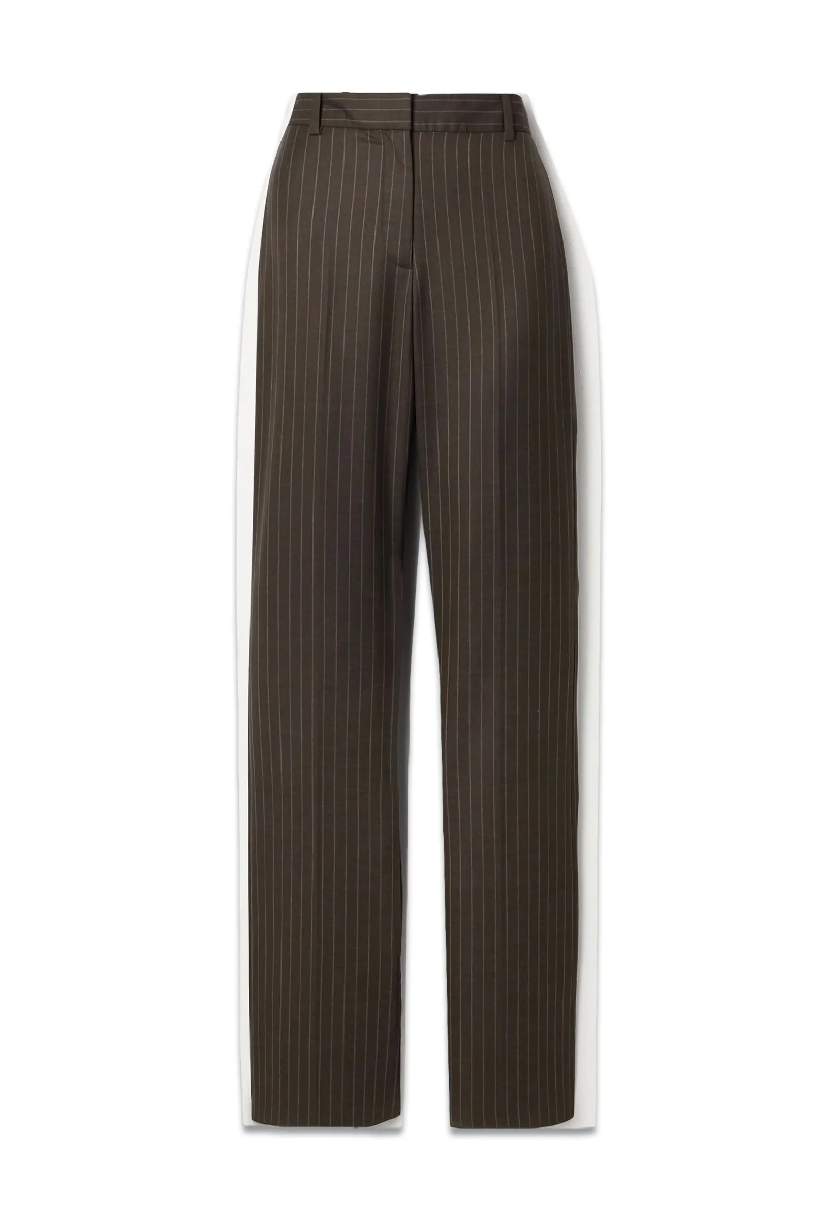 Corette Pinstriped Wool-Twill Flared Pants