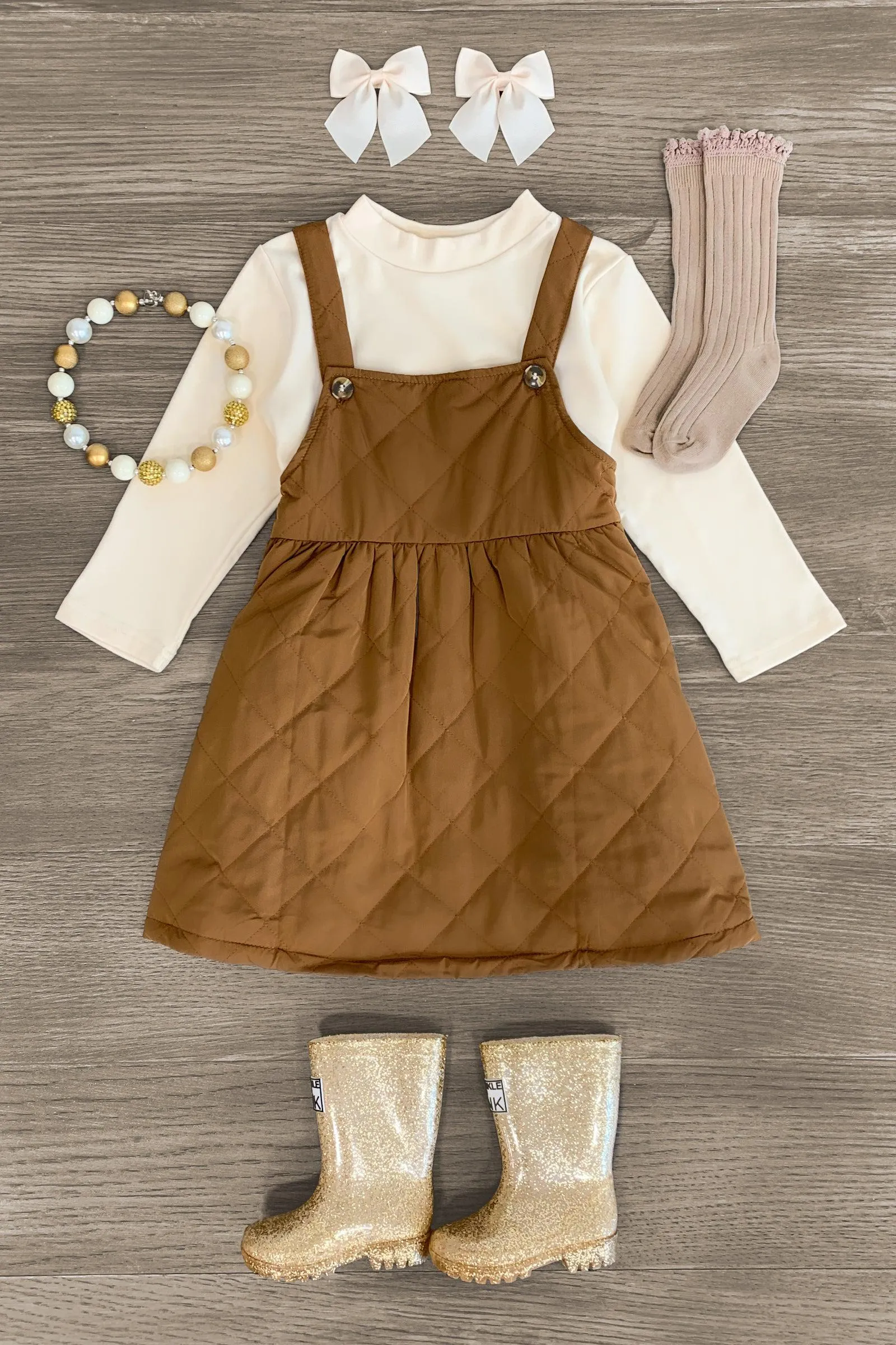 Cream & Brown Jumper Set