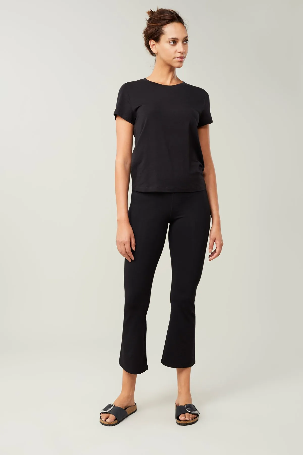 Cropped Flared Pants Black