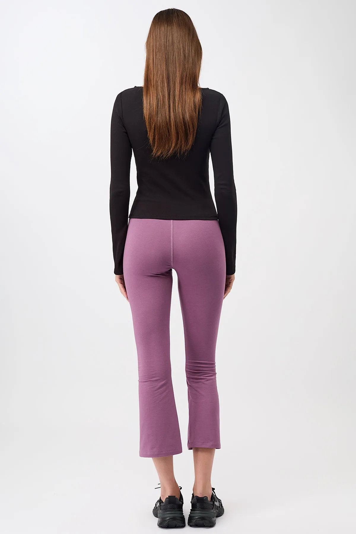 Cropped Flared Pants (Grape)