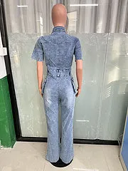 Denim jumpsuit jumpsuit flared pants AY3429