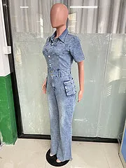 Denim jumpsuit jumpsuit flared pants AY3429