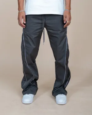 EPTM NYLON ZIP FLARED PANTS GREY