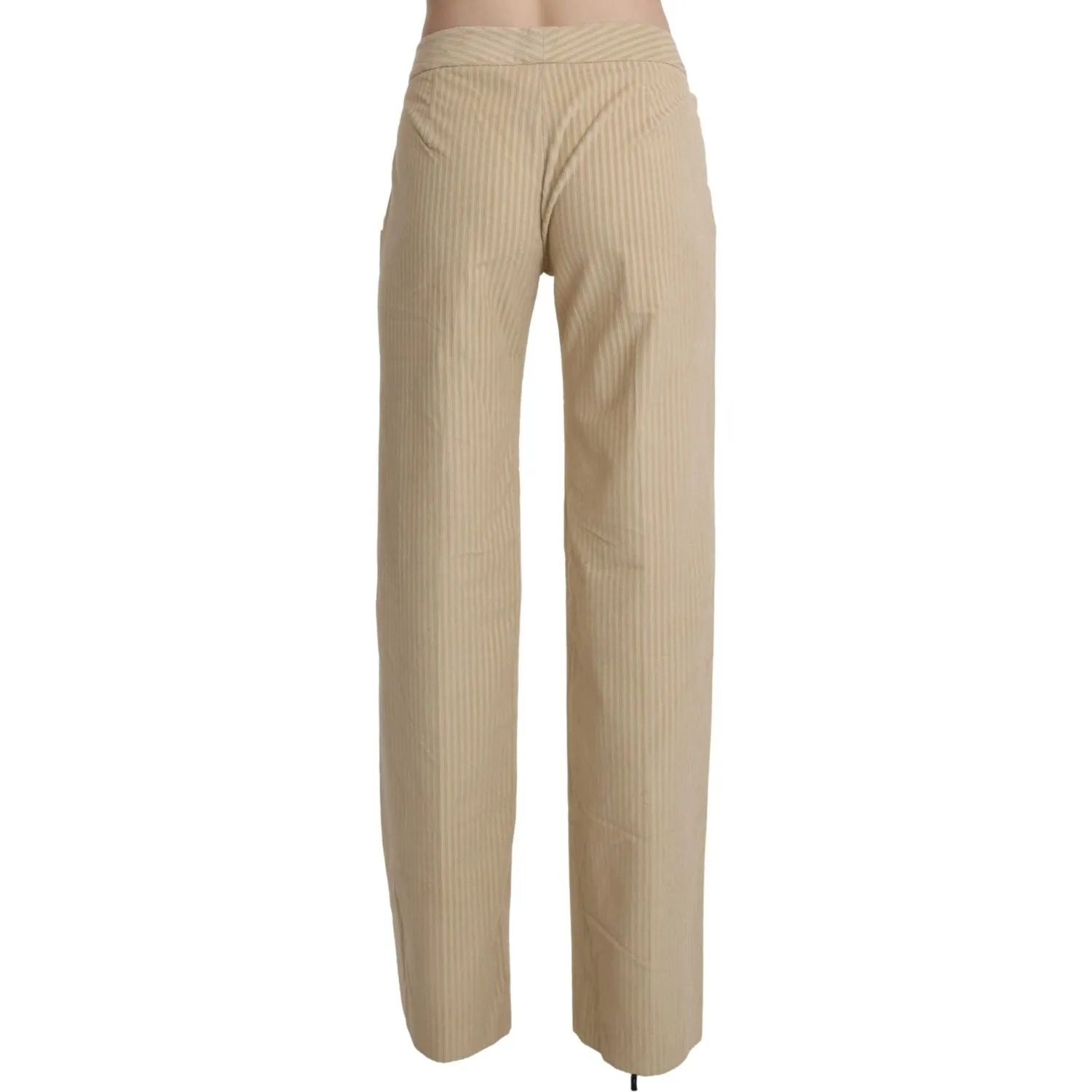 Ermanno Scervino Chic Beige High-Waist Wide Leg Pants