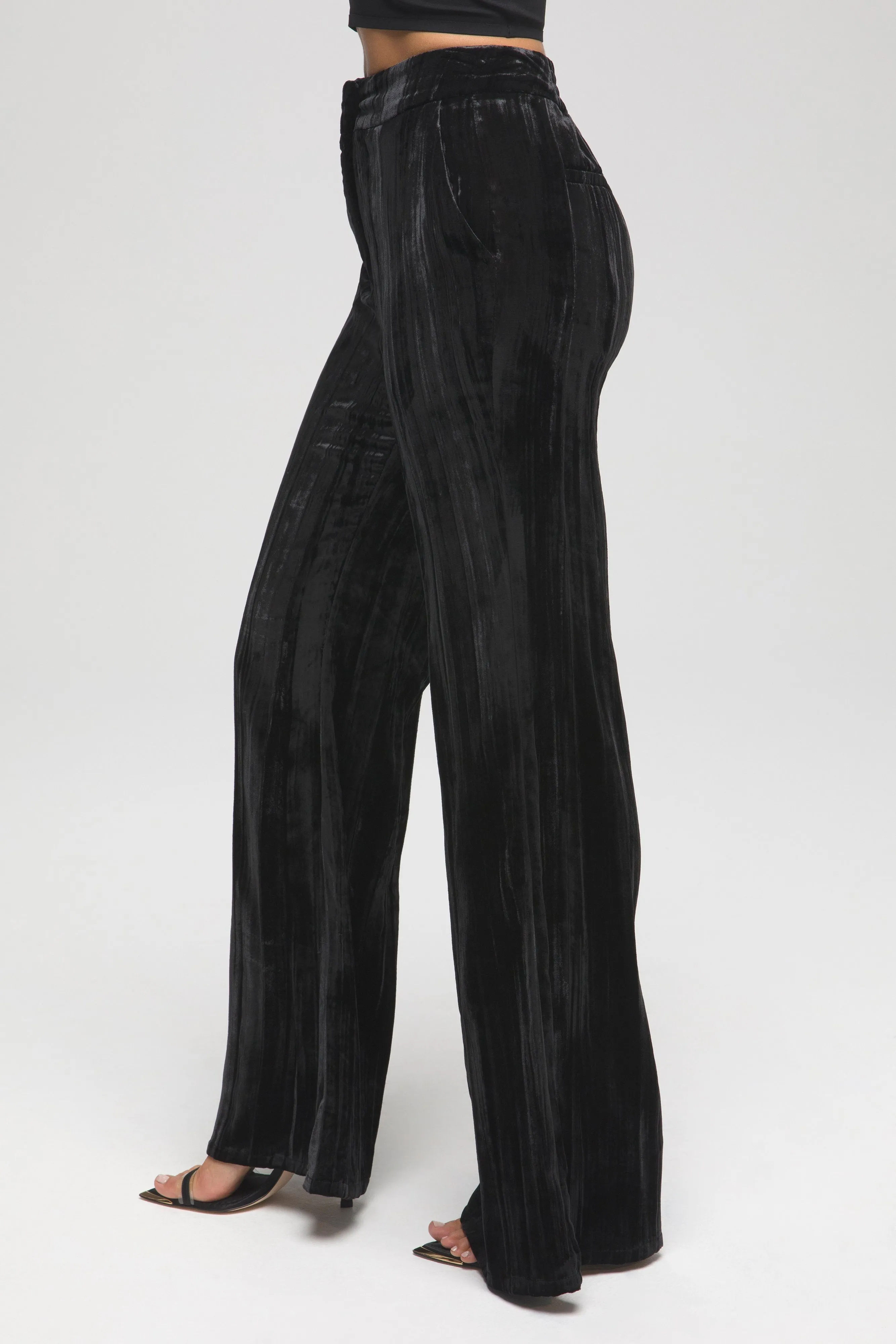 FLARE VELVET PANT | BLACK001