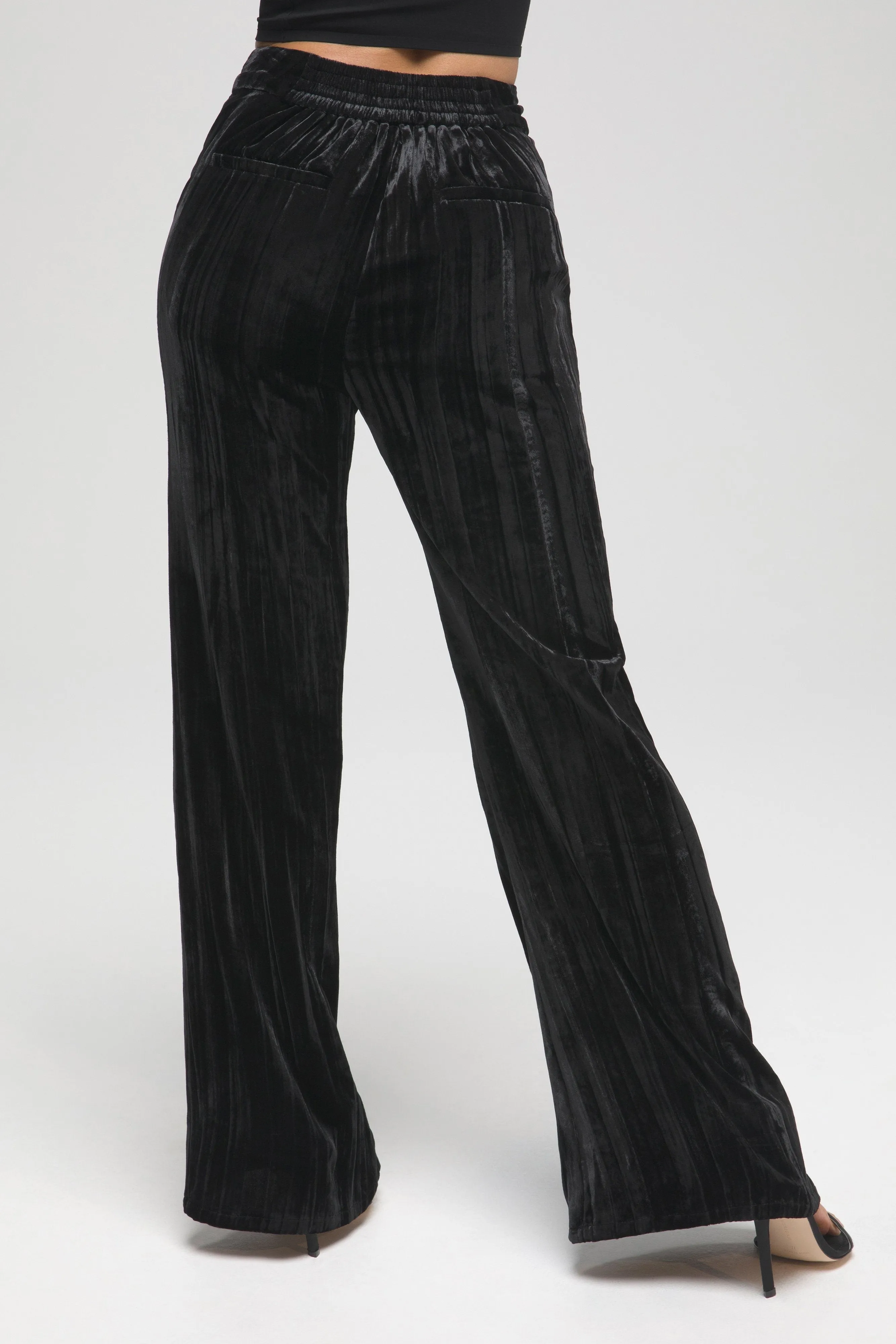 FLARE VELVET PANT | BLACK001