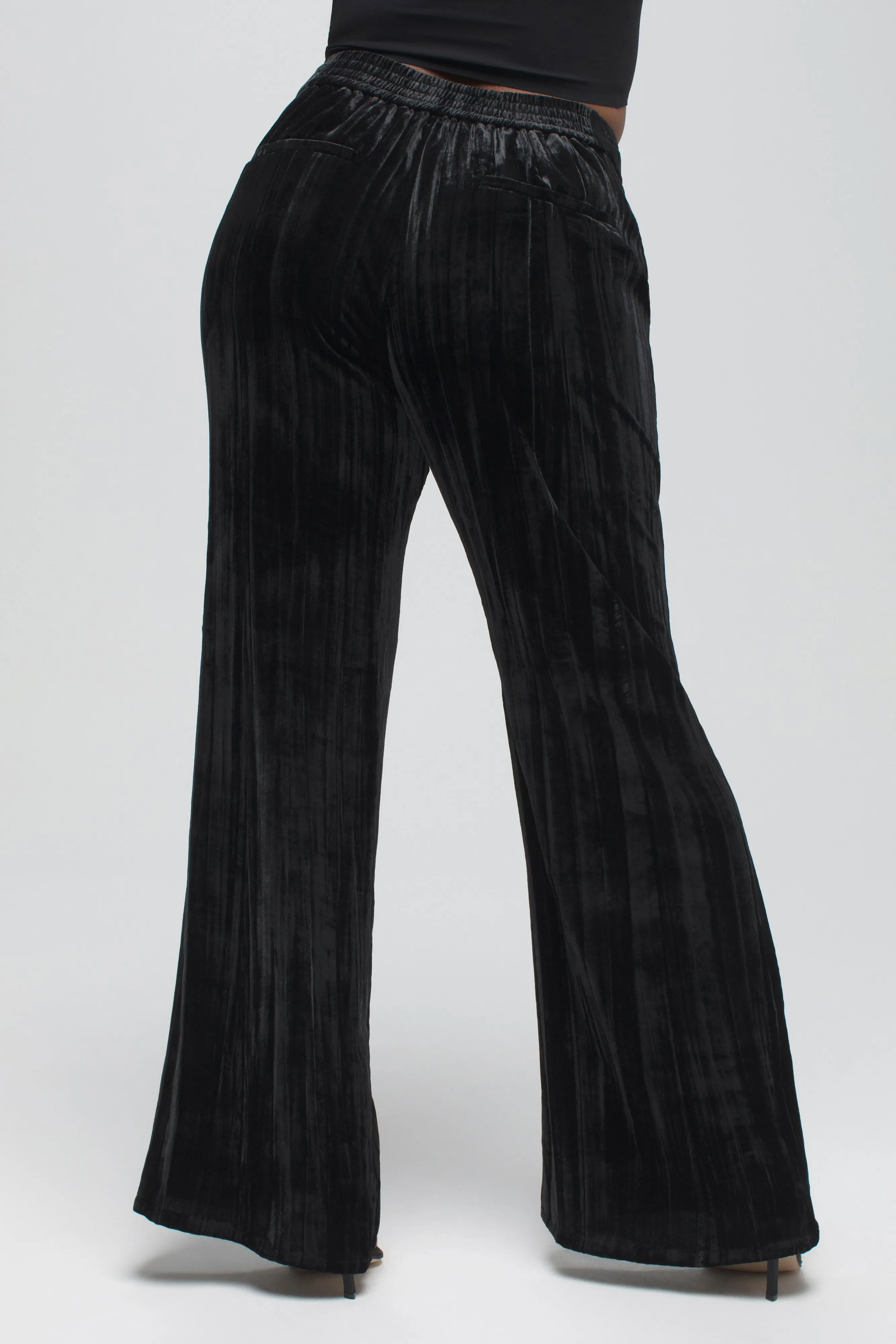 FLARE VELVET PANT | BLACK001