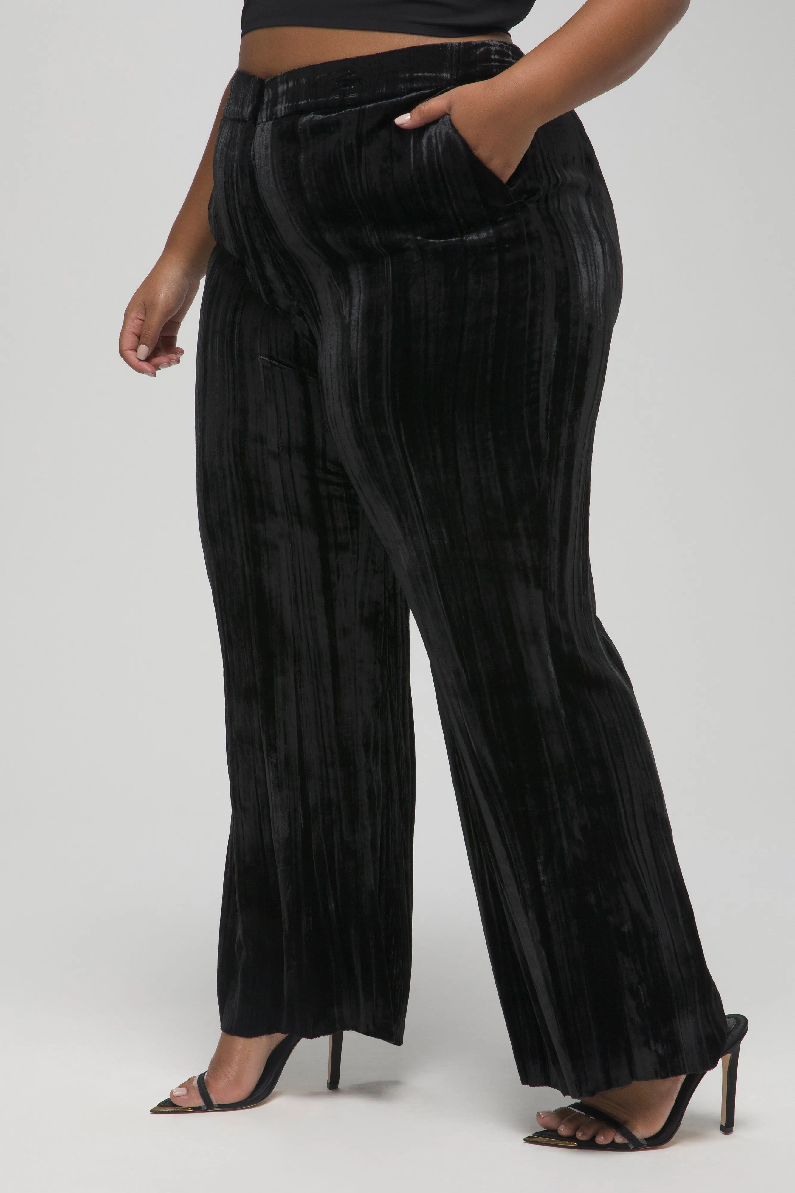 FLARE VELVET PANT | BLACK001