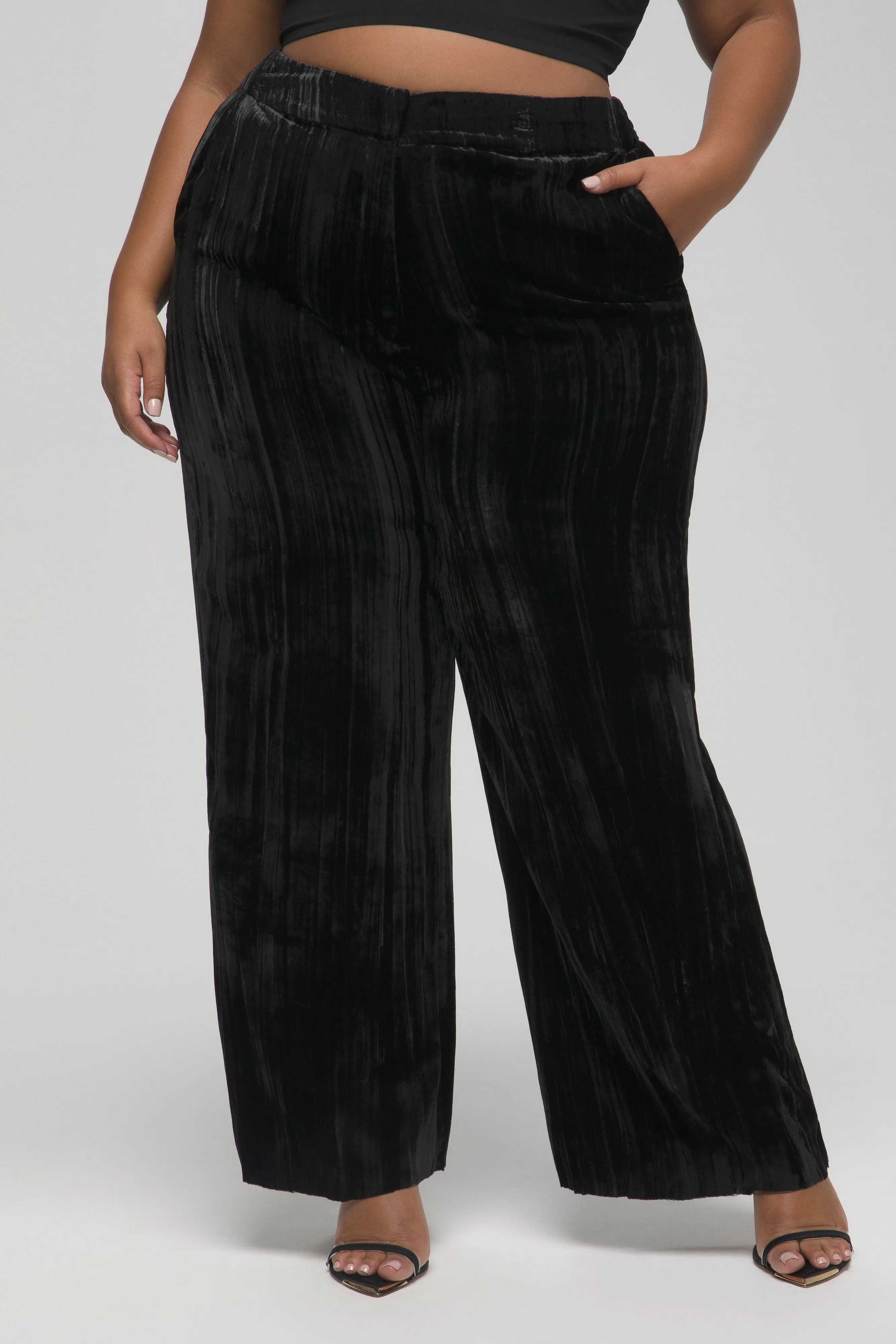 FLARE VELVET PANT | BLACK001