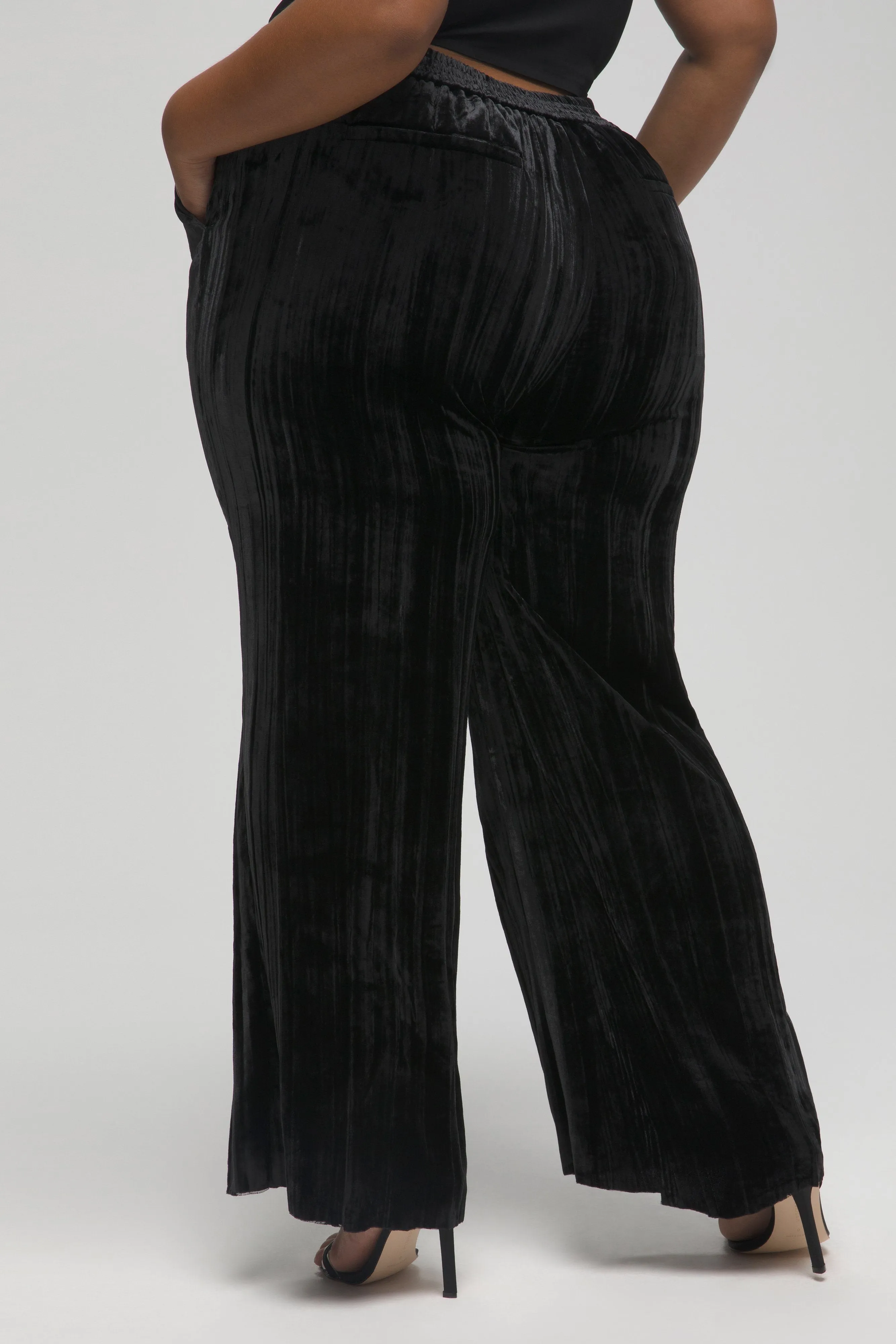 FLARE VELVET PANT | BLACK001