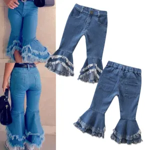 Flared Bell Bottom Boot Cut Pants For Toddler Girls