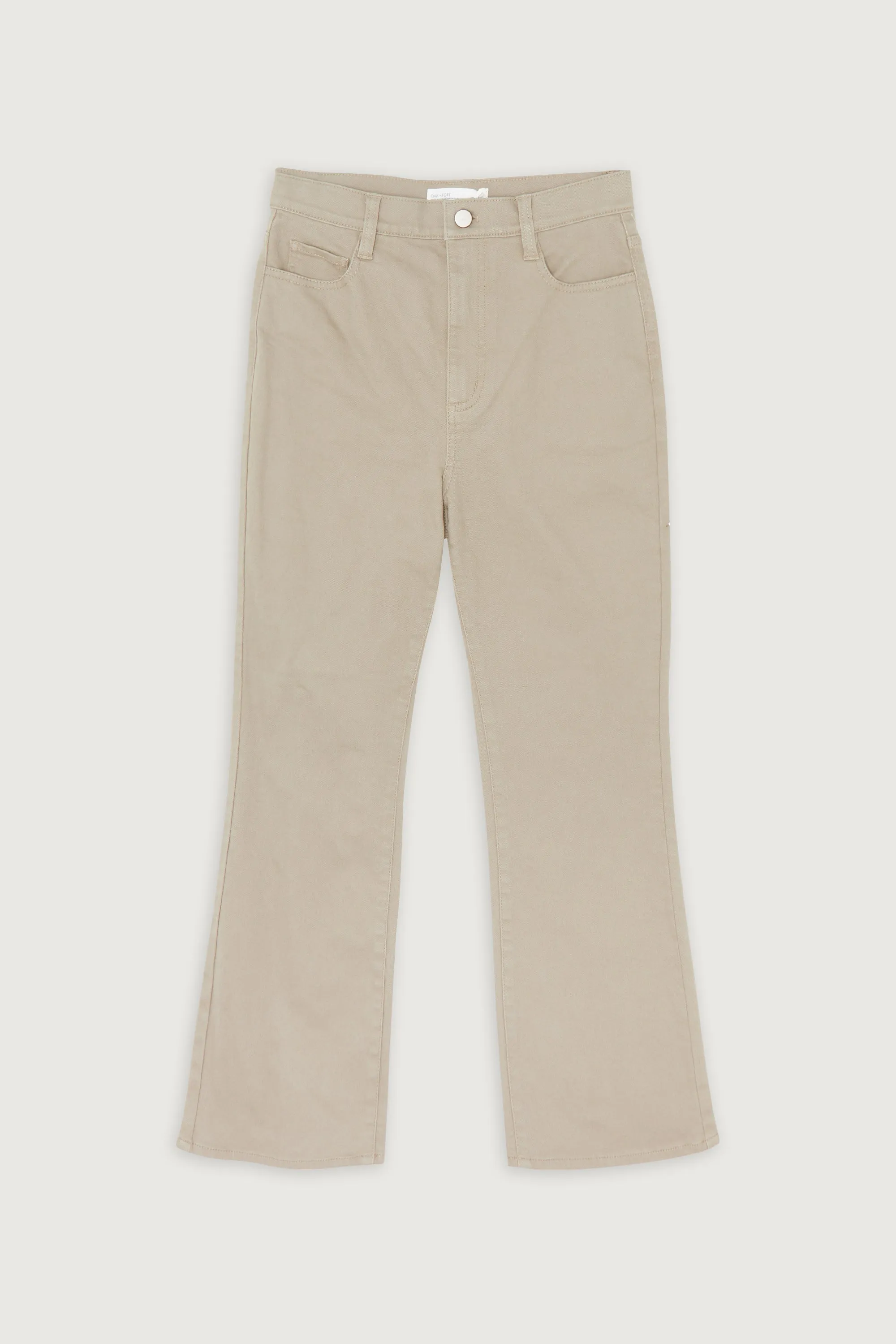 FLARED CROPPED TWILL PANT