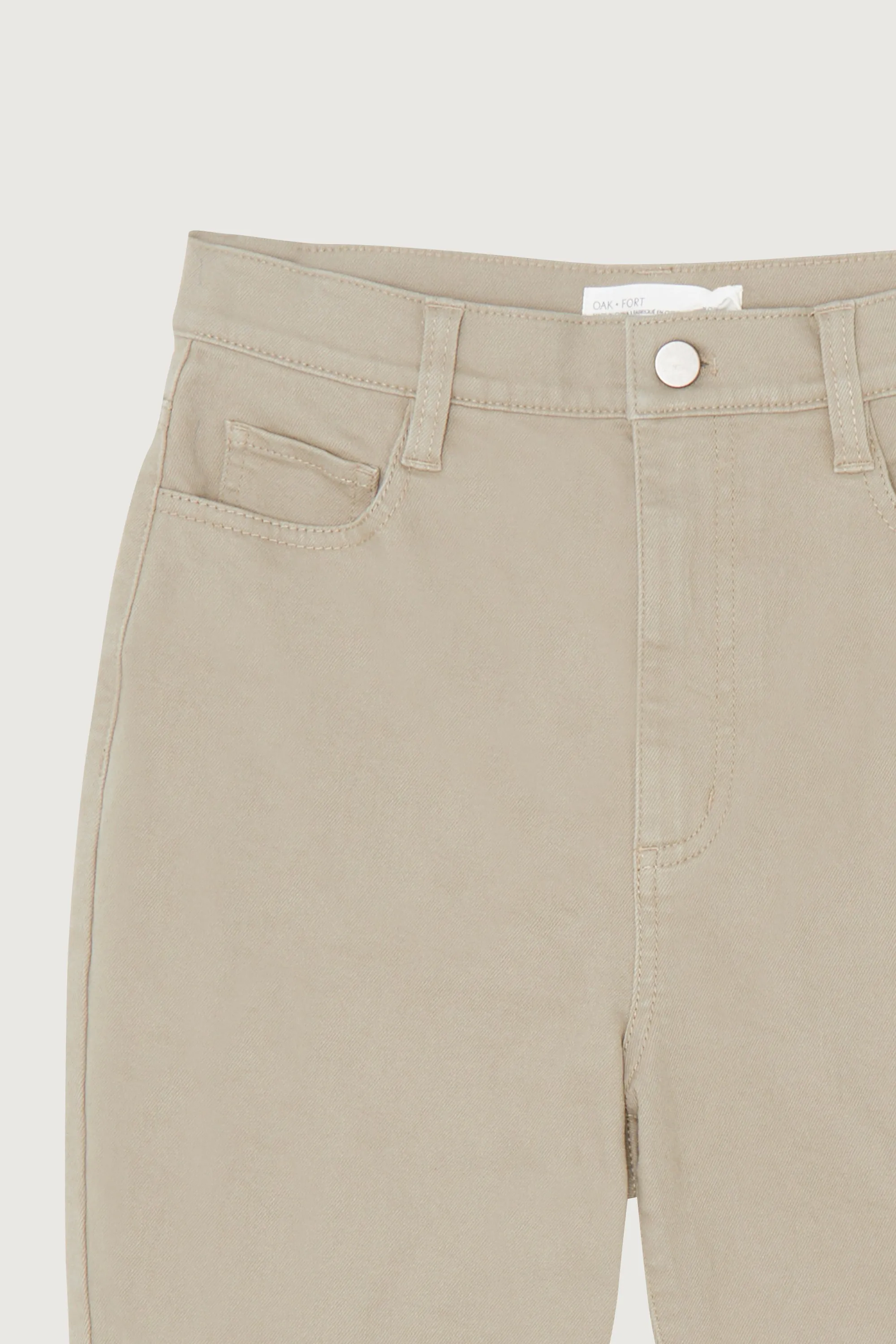 FLARED CROPPED TWILL PANT