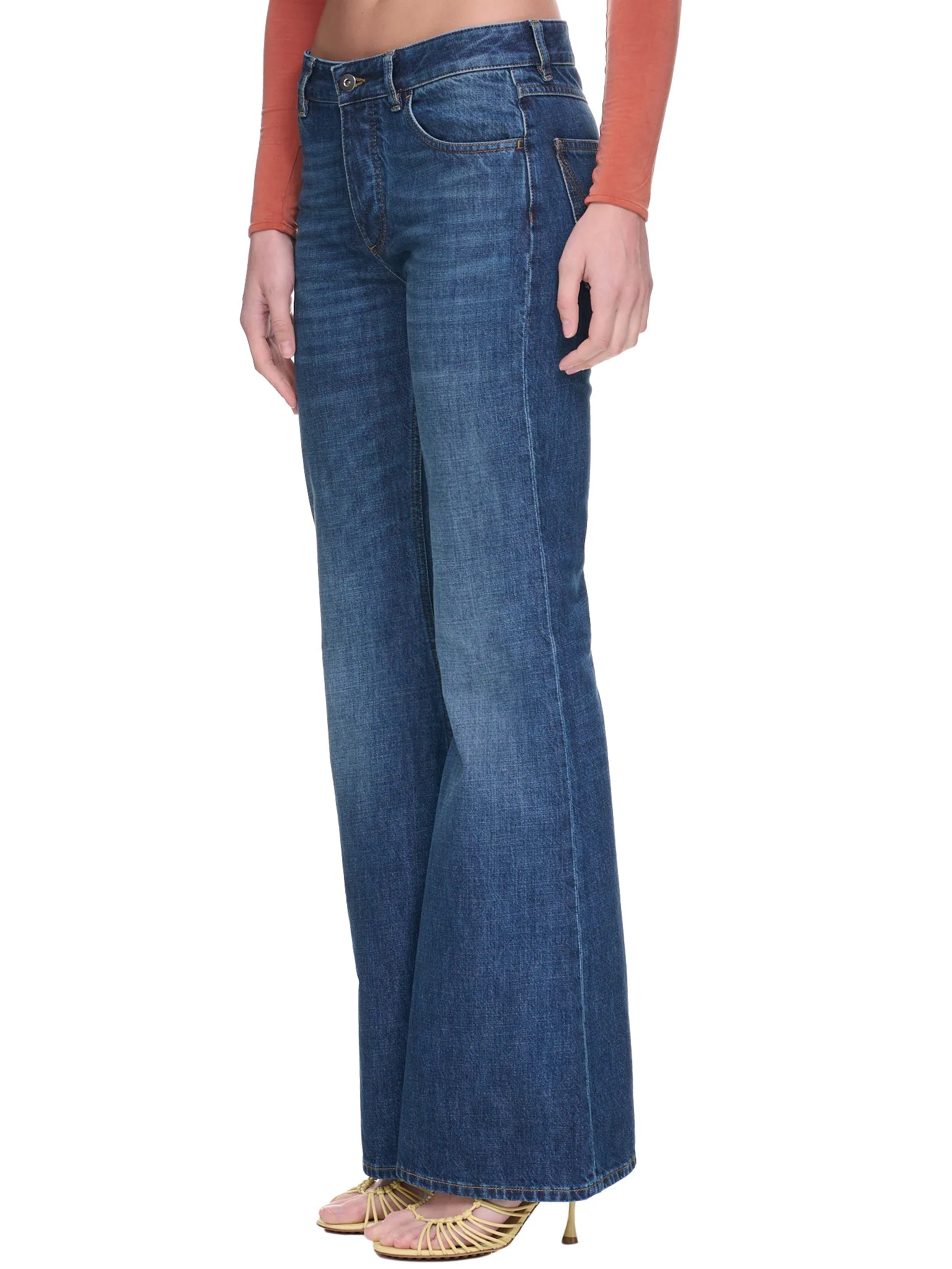 Flared Denim Pants (722517V2EN0-4715-MID-BLUE)