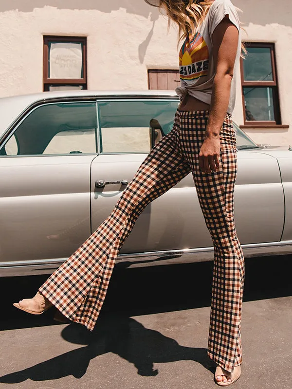 Flared Pants Plaid Pants Trousers