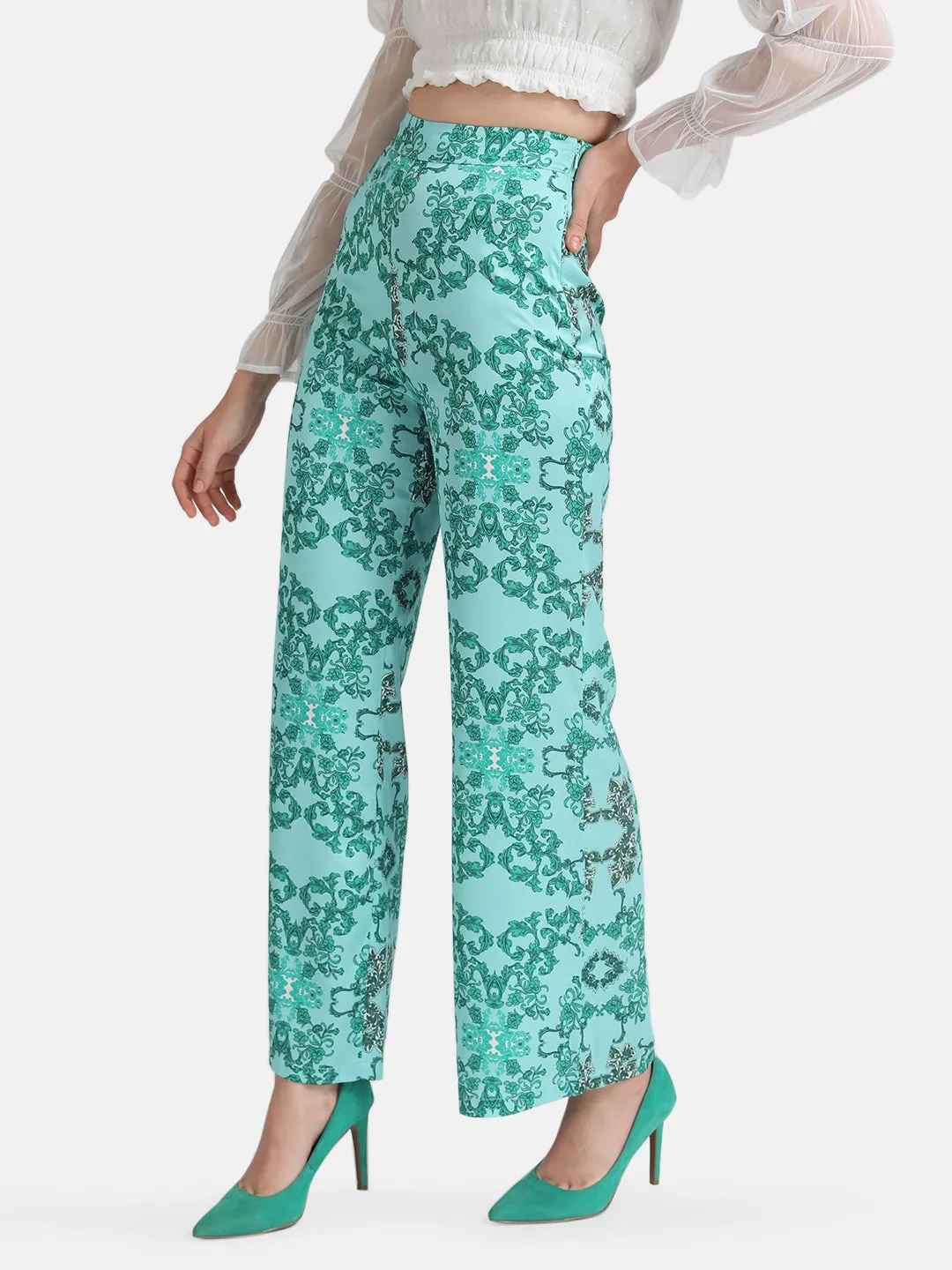 Flared Printed Pants