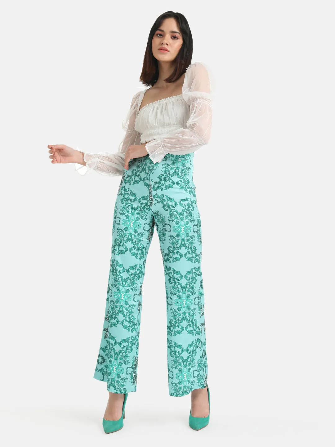 Flared Printed Pants