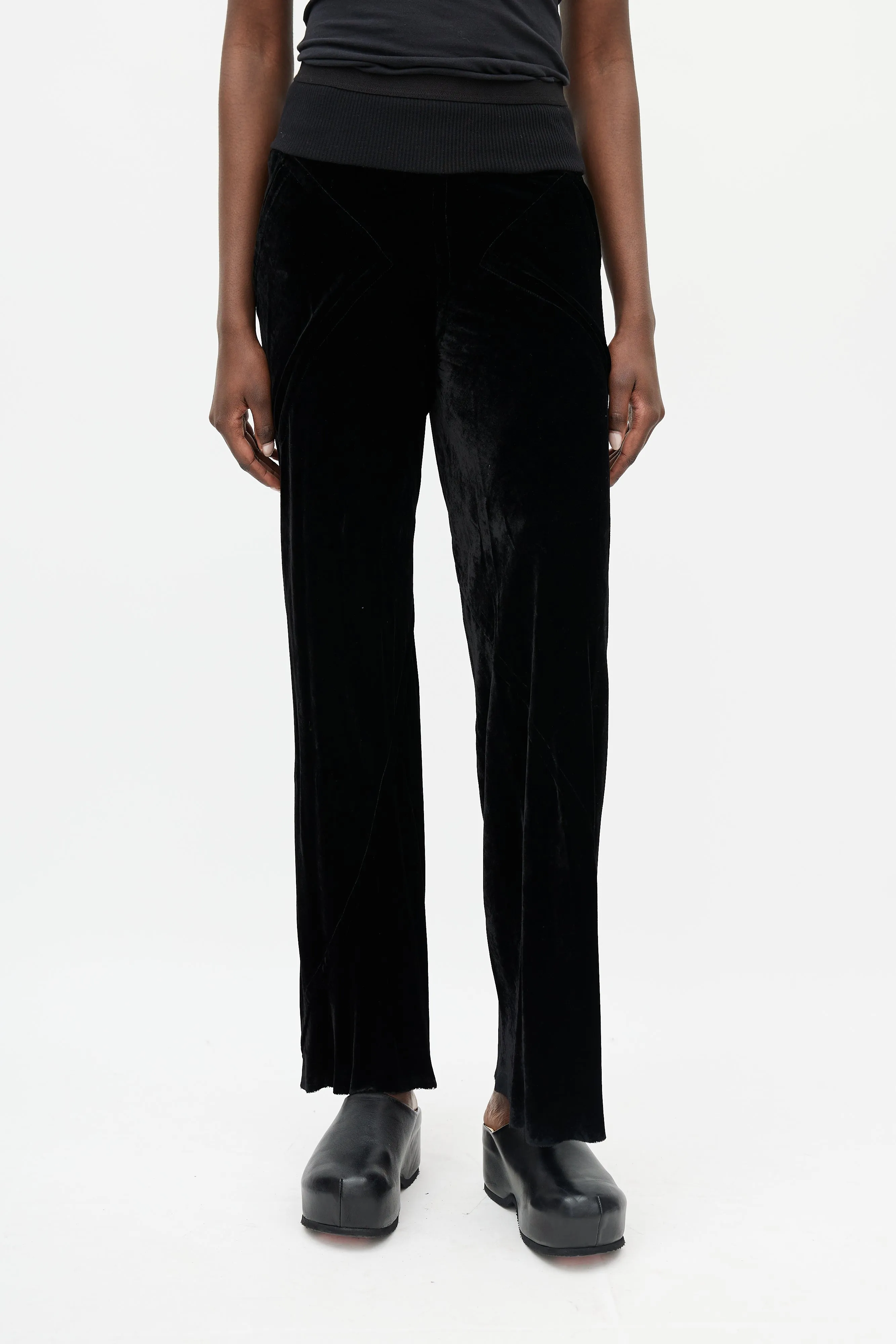 FW 2016 Mastodon Black Velvet Flared Pant