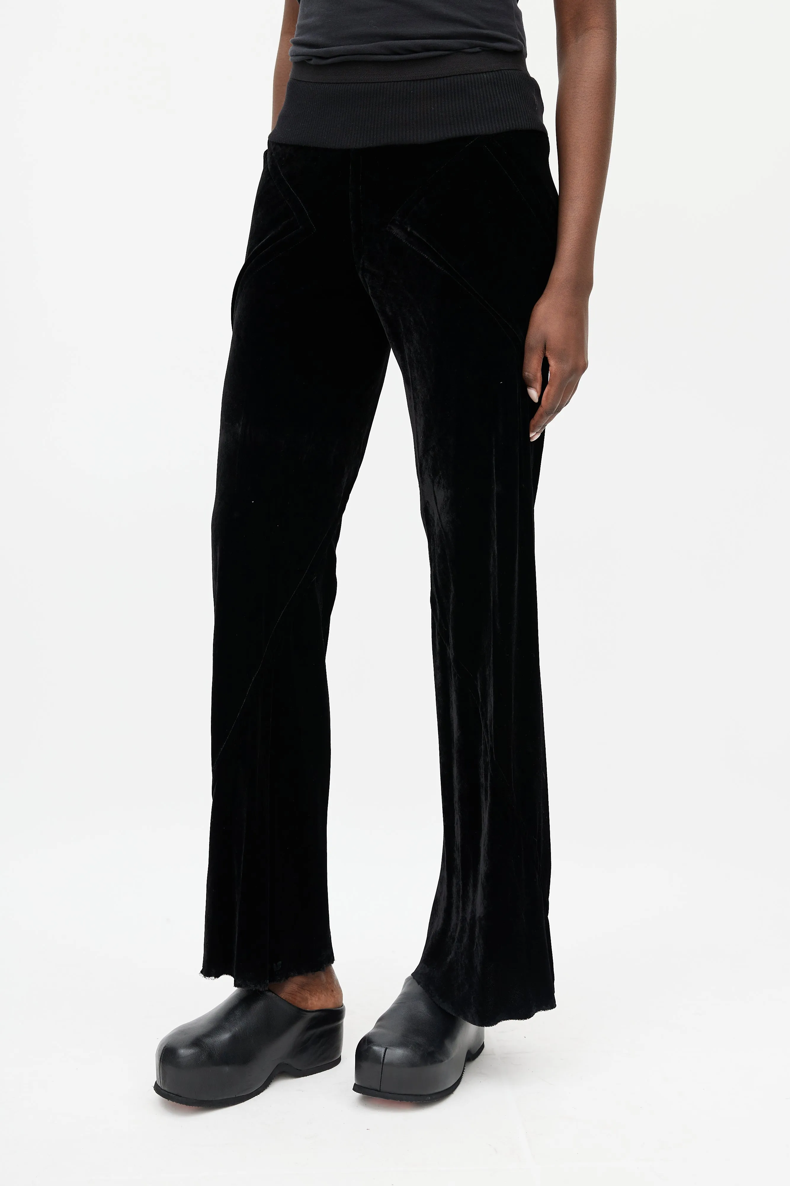 FW 2016 Mastodon Black Velvet Flared Pant